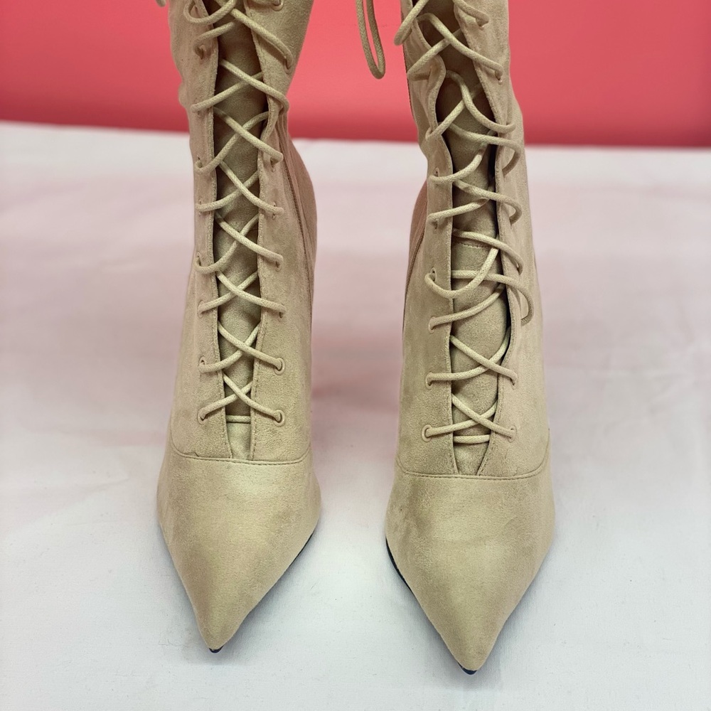Cream suede